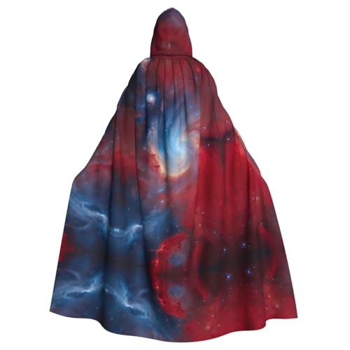 Roter blauer Galaxie-Druck, 140 cm Länge, Vampir-Kapuzenumhang, Kapuzenumhang für Halloween, Rollenspiele mit Krawatte Roter blauer Galaxie-Druck, 140 cm Länge, Vampir-Kapuzenumhang, Kapuzenumhang für Halloween, Rollenspiele mit Krawatte von KAPPTYY
