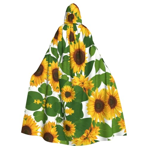 Sonnenblumen-Druck, 140 cm Länge, Vampir-Kapuzenumhang, Kapuzenumhang für Halloween, Rollenspiele mit Krawatte Sonnenblumen-Druck, 140 cm Länge, Vampir-Kapuzenumhang, Kapuzenumhang für Halloween, Rollenspiele mit Krawatte von KAPPTYY