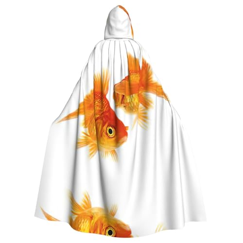 Süßer Goldfisch-Druck, 140 cm Länge, Vampir-Kapuzenumhang, Kapuzenumhang für Halloween, Rollenspiele mit Krawatte Süßer Goldfisch-Druck, 140 cm Länge, Vampir-Kapuzenumhang, Kapuzenumhang für Halloween, Rollenspiele mit Krawatte von KAPPTYY