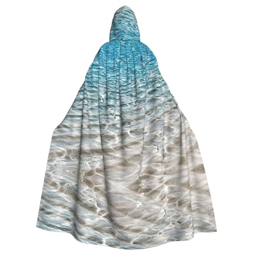 Transparenter Meerwasser-Druck, 140 cm Länge, Vampir-Kapuzenumhang, Kapuzenumhang für Halloween, Rollenspiele mit Krawatte von KAPPTYY