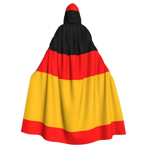 Umhang mit Deutschland-Flagge, 140 cm lang, Vampir-Kapuzenumhang für Erwachsene, Umhang mit Kapuze für Halloween, Rollenspiele mit Krawatte Umhang mit Deutschland-Flagge, 140 cm lang, Vampir-Kapuzenumhang für Erwachsene, Umhang mit Kapuze für Halloween, Rollenspiele mit Krawatte von KAPPTYY