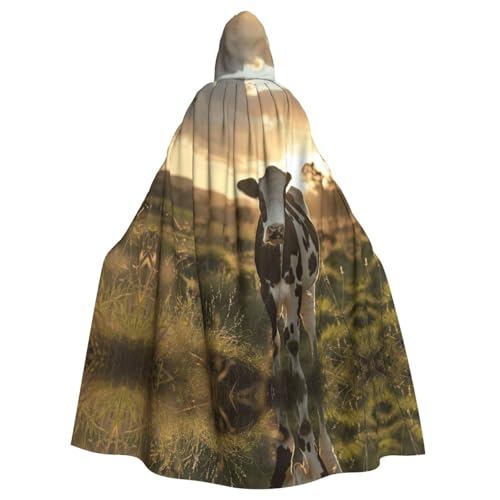 Umhang mit Kapuze für Erwachsene, Motiv: Milchkuh, 140 cm lang, Vampir, Kapuzenumhang für Halloween, Rollenspiele mit Krawatte Umhang mit Kapuze für Erwachsene, Motiv: Milchkuh, 140 cm lang, Vampir, Kapuzenumhang für Halloween, Rollenspiele mit Krawatte von KAPPTYY