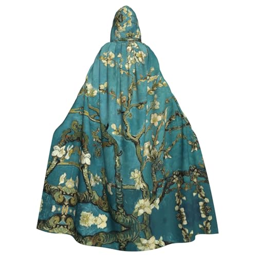 Umhang mit Mandelblüten für Erwachsene, 140 cm lang, Vampir-Kapuzenumhang, Kapuzenumhang für Halloween, Rollenspiele mit Krawatte Umhang mit Mandelblüten für Erwachsene, 140 cm lang, Vampir-Kapuzenumhang, Kapuzenumhang für Halloween, Rollenspiele mit Krawatte von KAPPTYY