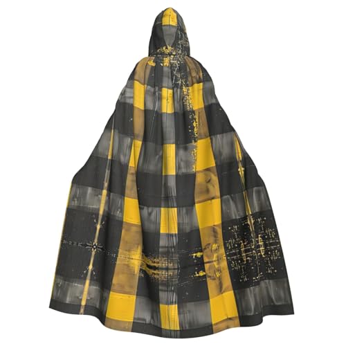 Vampir-Kapuzenumhang für Erwachsene, 140 cm lang, mit Kapuze, für Halloween, Rollenspiele mit Krawatte, Gelb / Grau / Schwarz Vampir-Kapuzenumhang für Erwachsene, 140 cm lang, mit Kapuze, für Halloween, Rollenspiele mit Krawatte, Gelb / Grau / Schwarz von KAPPTYY