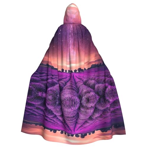 Vampir-Kapuzenumhang für Erwachsene, Lavendelfeld-Druck, 140 cm lang, Kapuzenumhang für Halloween, Rollenspiele mit Krawatte Vampir-Kapuzenumhang für Erwachsene, Lavendelfeld-Druck, 140 cm lang, Kapuzenumhang für Halloween, Rollenspiele mit Krawatte von KAPPTYY
