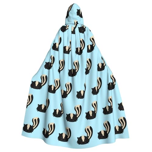 Vampir-Kapuzenumhang für Erwachsene, Stinktierdruck, 140 cm lang, Kapuzenumhang für Halloween, Rollenspiele mit Krawatte Vampir-Kapuzenumhang für Erwachsene, Stinktierdruck, 140 cm lang, Kapuzenumhang für Halloween, Rollenspiele mit Krawatte von KAPPTYY
