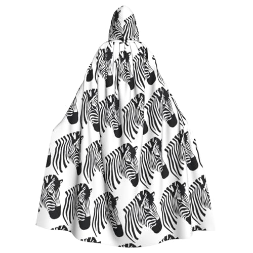 Vampir-Kapuzenumhang für Erwachsene, Zebradruck, 140 cm lang, Kapuzenumhang für Halloween, Rollenspiele mit Krawatte Vampir-Kapuzenumhang für Erwachsene, Zebradruck, 140 cm lang, Kapuzenumhang für Halloween, Rollenspiele mit Krawatte von KAPPTYY
