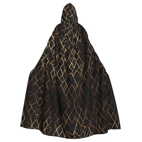 Vampir-Kapuzenumhang für Erwachsene, geometrische Linien, 140 cm lang, Kapuzenumhang für Halloween, Rollenspiele mit Krawatte Vampir-Kapuzenumhang für Erwachsene, geometrische Linien, 140 cm lang, Kapuzenumhang für Halloween, Rollenspiele mit Krawatte von KAPPTYY