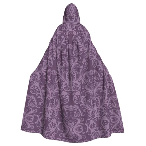 Vampir-Kapuzenumhang für Erwachsene, mit violettem Druck, 140 cm lang, Kapuzenumhang für Halloween, Rollenspiele mit Krawatte von KAPPTYY