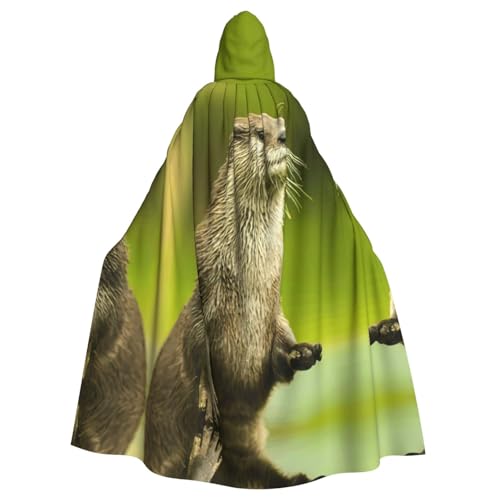 Vampir-Kapuzenumhang mit Krallen-Otter-Druck, 140 cm lang, für Erwachsene, Umhang mit Kapuze, für Halloween, Rollenspiele mit Krawatte Vampir-Kapuzenumhang mit Krallen-Otter-Druck, 140 cm lang, für Erwachsene, Umhang mit Kapuze, für Halloween, Rollenspiele mit Krawatte von KAPPTYY