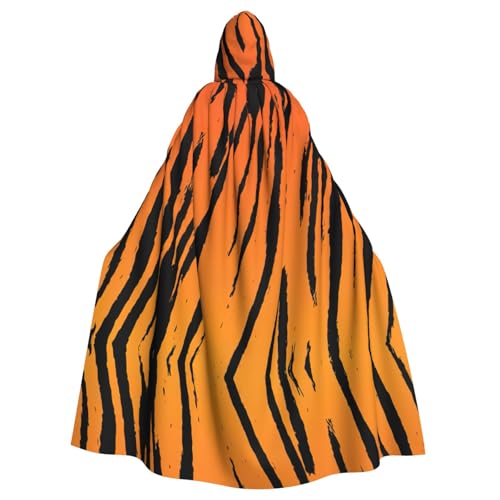 Vampir-Kapuzenumhang mit Tigerstreifen-Druck, 140 cm Länge, Kapuzenumhang für Halloween, Rollenspiele mit Krawatte Vampir-Kapuzenumhang mit Tigerstreifen-Druck, 140 cm Länge, Kapuzenumhang für Halloween, Rollenspiele mit Krawatte von KAPPTYY