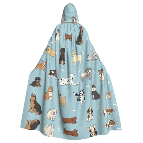 Vampir-Kapuzenumhang mit Welpenkritzelmuster, 140 cm lang, mit Kapuze, Umhang mit Kapuze für Halloween, Rollenspiele mit Krawatte Vampir-Kapuzenumhang mit Welpenkritzelmuster, 140 cm lang, mit Kapuze, Umhang mit Kapuze für Halloween, Rollenspiele mit Krawatte von KAPPTYY