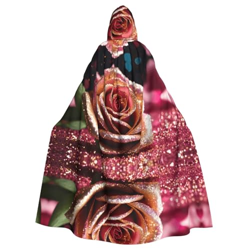 Vampir-Kapuzenumhang mit rosa Rosen, 140 cm Länge, Kapuzenumhang für Halloween, Rollenspiele mit Krawatte Vampir-Kapuzenumhang mit rosa Rosen, 140 cm Länge, Kapuzenumhang für Halloween, Rollenspiele mit Krawatte von KAPPTYY