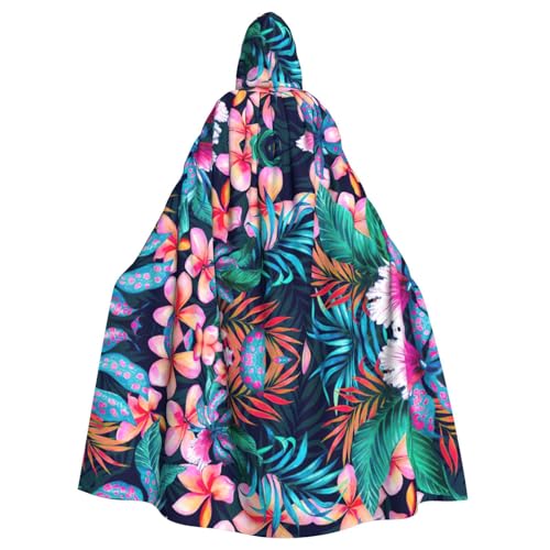 Vampir-Kapuzenumhang mit tropischem Blumendruck, 140 cm Länge, Kapuzenumhang für Halloween, Rollenspiele mit Krawatte Vampir-Kapuzenumhang mit tropischem Blumendruck, 140 cm Länge, Kapuzenumhang für Halloween, Rollenspiele mit Krawatte von KAPPTYY