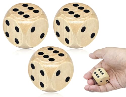 KAPSING 3 Stück Würfelspiel Würfel Holz 30mm, Natur Holz Spielwürfel, Kartenspiel Partyspiele zubehör KAPSING 3 Stück Würfelspiel Würfel Holz 30mm, Natur Holz Spielwürfel, Kartenspiel Partyspiele zubehör von KAPSING