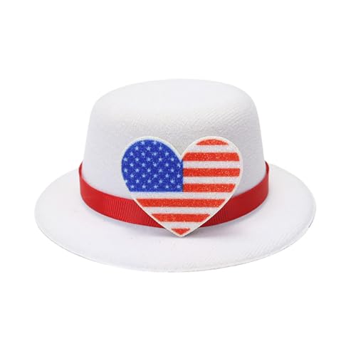 KAQNTUD Haarspange für Unabhängigkeitstage, patriotisches Thema, kleiner Zylinder mit Clip, für Familientreffen, 4. Juli, Kopfbedeckung KAQNTUD Haarspange für Unabhängigkeitstage, patriotisches Thema, kleiner Zylinder mit Clip, für Familientreffen, 4. Juli, Kopfbedeckung von KAQNTUD