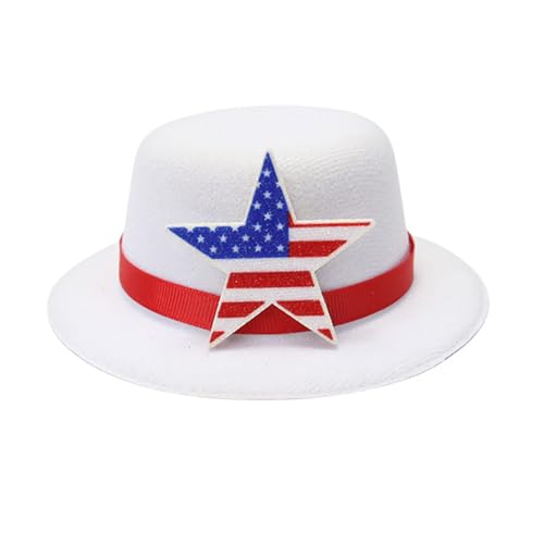 KAQNTUD Haarspange für Unabhängigkeitstage, patriotisches Thema, kleiner Zylinder mit Clip, für Familientreffen, 4. Juli, Kopfbedeckung KAQNTUD Haarspange für Unabhängigkeitstage, patriotisches Thema, kleiner Zylinder mit Clip, für Familientreffen, 4. Juli, Kopfbedeckung von KAQNTUD