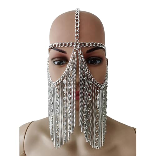 KAQNTUD Punk-Quasten-Kopfkette, Cosplay-Kostüm, Kopfschmuck für Karneval, Party und Maskeraden, Event, Verkleidungszubehör von KAQNTUD