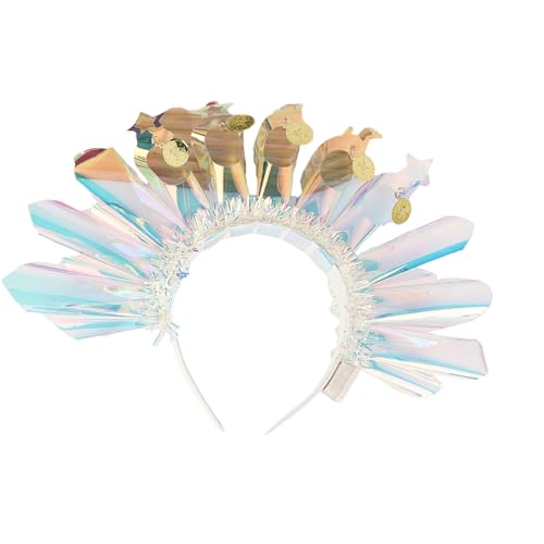 KAQNTUD Verstellbares, blinkendes Stirnband mit mehrfarbigen Effekten für Halloween-Party. Blingbling Kopfschmuck von KAQNTUD
