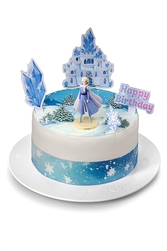 Kardasis Eiskönigin Tortenaufleger | Essbarer Aufleger für Torten und Kuchen | Tortendekoration für den Frozen Themengeburtstag | 20cm + 4 Band 28x4cm + 3 Papierfiguren + 1 3D Figur Kardasis Eiskönigin Tortenaufleger | Essbarer Aufleger für Torten und Kuchen | Tortendekoration für den Frozen Themengeburtstag | 20cm + 4 Band 28x4cm + 3 Papierfiguren + 1 3D Figur von KARDASIS