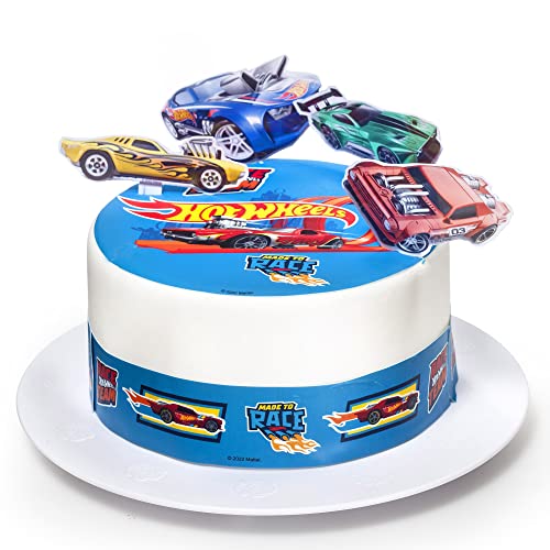 Kardasis Hot WHeeLS mit Zuckerbändern und Papierfiguren | Essbarer Aufleger für Torten und Kuchen | Tortendekoration für den Hot WHeeLS Themengeburtstag | 20cm + 3 Band 28x5cm + 4 Figuren Kardasis Hot WHeeLS mit Zuckerbändern und Papierfiguren | Essbarer Aufleger für Torten und Kuchen | Tortendekoration für den Hot WHeeLS Themengeburtstag | 20cm + 3 Band 28x5cm + 4 Figuren von KARDASIS