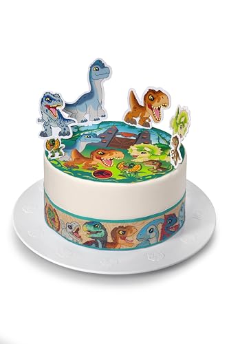 Kardasis Jurassic World Tortenaufleger mit Papierfiguren | Essbarer Aufleger für Torten und Kuchen | Tortendekoration für den Jurassic World Themengeburtstag | 20cm + 4 band 28x4cm + 6 Figuren Kardasis Jurassic World Tortenaufleger mit Papierfiguren | Essbarer Aufleger für Torten und Kuchen | Tortendekoration für den Jurassic World Themengeburtstag | 20cm + 4 band 28x4cm + 6 Figuren von KARDASIS
