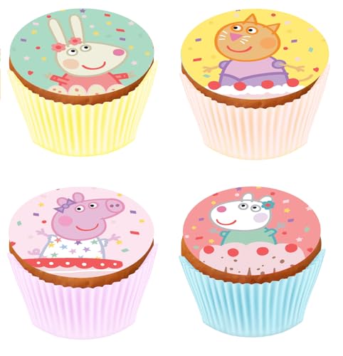 Kardasis Peppa Pig Cupcake-Aufleger Muffin Dekoration | Essbarer Aufleger für Torten und Kuchen | Tortendekoration für den Peppa Pig Themengeburtstag | 5,3cm + 12 Stücke Kardasis Peppa Pig Cupcake-Aufleger Muffin Dekoration | Essbarer Aufleger für Torten und Kuchen | Tortendekoration für den Peppa Pig Themengeburtstag | 5,3cm + 12 Stücke von KARDASIS