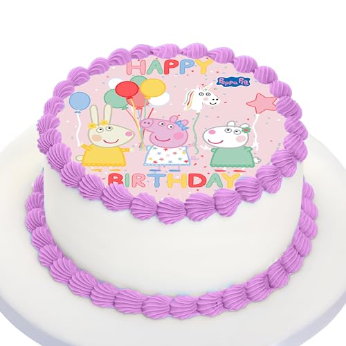 Kardasis Peppa Pig Tortenaufleger | Essbarer Aufleger für Torten und Kuchen | Tortendekoration für den Peppa Pig Themengeburtstag | 20cm Zuckerpapier Kardasis Peppa Pig Tortenaufleger | Essbarer Aufleger für Torten und Kuchen | Tortendekoration für den Peppa Pig Themengeburtstag | 20cm Zuckerpapier von KARDASIS