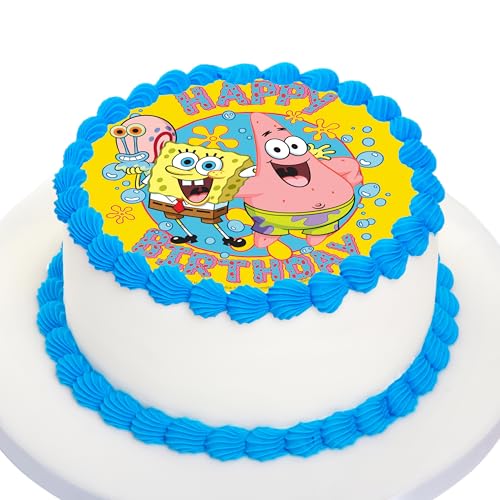 Kardasis Spongebob Zuckerpapier Tortenaufleger | Essbarer Aufleger für Torten und Kuchen | Tortendekoration für den Spongebob Schwammkopf Themengeburtstag | 20 cm rund Zuckerpapier Kardasis Spongebob Zuckerpapier Tortenaufleger | Essbarer Aufleger für Torten und Kuchen | Tortendekoration für den Spongebob Schwammkopf Themengeburtstag | 20 cm rund Zuckerpapier von KARDASIS