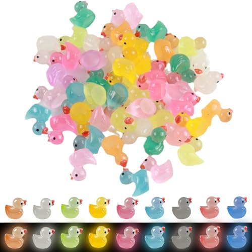 100 Stück Luminous Mini Resin Ducks, Mini leuchtende Enten, kleine leuchtende Enten, Mini-Enten zum Basteln, Mini-Enten, kleine Ente aus Harz, für Garten, Landschaft 100 Stück Luminous Mini Resin Ducks, Mini leuchtende Enten, kleine leuchtende Enten, Mini-Enten zum Basteln, Mini-Enten, kleine Ente aus Harz, für Garten, Landschaft von KARELLS