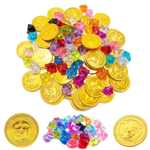 100 Stück Piratenschatz,Piraten Goldmünzen,Piraten Piratenschatz,Goldmünzen Spielzeug,Pirate Treasure,50 Goldmünzen & 50 Edelsteine,für Piraten Deko Kindergeburtstag,Schatzkiste Kinderg 100 Stück Piratenschatz,Piraten Goldmünzen,Piraten Piratenschatz,Goldmünzen Spielzeug,Pirate Treasure,50 Goldmünzen & 50 Edelsteine,für Piraten Deko Kindergeburtstag,Schatzkiste Kinderg von KARELLS