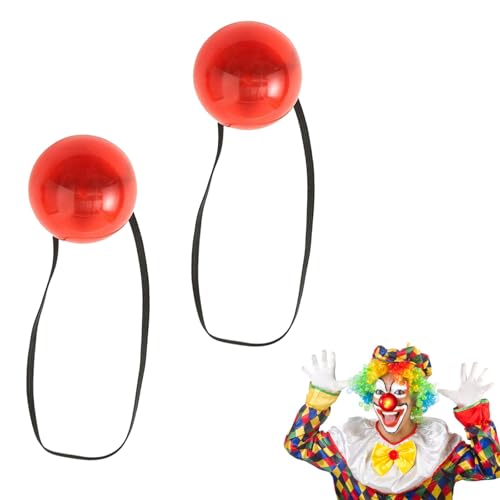 KARELLS Clownsnasen,Blinkende Rote Nase,2 PCS Beleuchtete Clownsnase,Weihnachts-Clownsnase mit Gummiband,Leuchtende Rote Nase,Leuchten Clownsnase,Glühende Rote Nase,LED Rote Nase,Blinkende Clown Nase von KARELLS