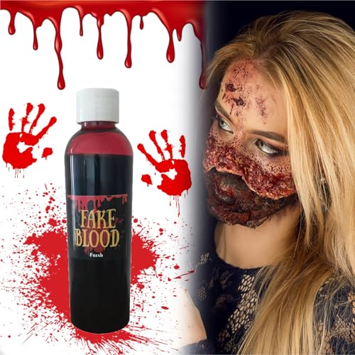 Halloween Kunstblut, Kunstblut für Kleidung, 60ml Halloween Fake Blut Make up, Fake Blood, Abwaschbar und Sicher Fake Blut Zombies Vampire Monster Halloween Cosplay, für Halloween Vampir Blut von KARELLS