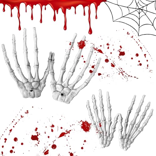Halloween Skelett Hände Dekoration,Realistisch Aussehende Skelett,2 Paare Skelett Totenkopf Deko, Halloween Deko Skelett für Spukhaus Außen Innen Zombie Cosplay Zubehör Halloween Party Dekoration Orna Halloween Skelett Hände Dekoration,Realistisch Aussehende Skelett,2 Paare Skelett Totenkopf Deko, Halloween Deko Skelett für Spukhaus Außen Innen Zombie Cosplay Zubehör Halloween Party Dekoration Orna von KARELLS