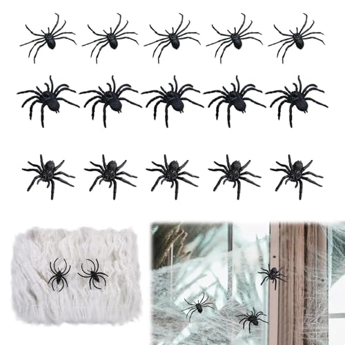 Halloween Spinnen Deko Kunststoff, Realistische Spinnenfiguren, Simulation Wildspinne Modell mit 17 Spinnen,Halloween Deko Realistische Spinne Klein,für Halloween Outdoor Party Garten Gartendekoration Halloween Spinnen Deko Kunststoff, Realistische Spinnenfiguren, Simulation Wildspinne Modell mit 17 Spinnen,Halloween Deko Realistische Spinne Klein,für Halloween Outdoor Party Garten Gartendekoration von KARELLS