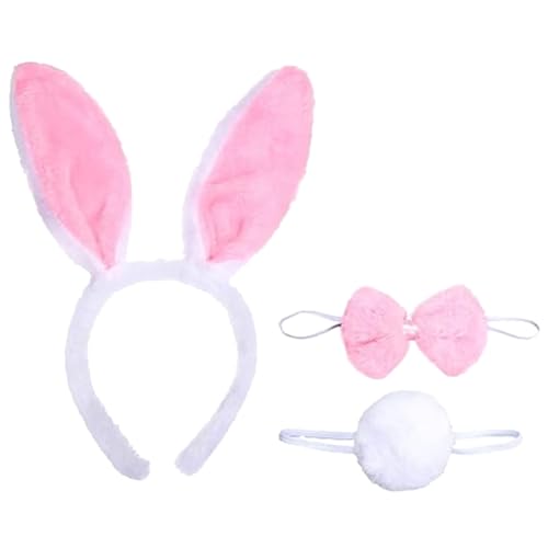 KARELLS Haarreif Kaninchenohren,Kaninchenohren Haarreif,Kaninchenohren Stirnband,Hasenohren Haarschmuck,Cute Hase Ohren Haarband,Plüsch-Hasenohren,Haarband mit Ohren,für Karneval,Mottoparty von KARELLS