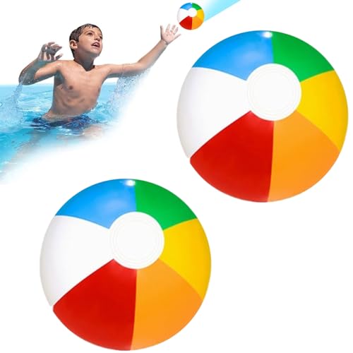 KARELLS Wasserball Aufblasbar,2 Stück Aufblasbare Wasserbälle Dia,30cm Inflatable Strandbälle,Schwimmball,Wasserball,waterball Kinder,waterball Klein,für Beach Balls Pool Party von KARELLS