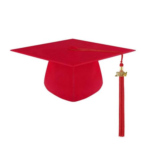 KAREN66 Doktorhut für Kinder 2-12 Jahr Jungen Mädchen Abschluss Hut mit Quaste Jahr Charme 2024 Vorschule Kindergarten Grundschule Studentenhut Graduation Cap Party Karneval (Rot) von KAREN66