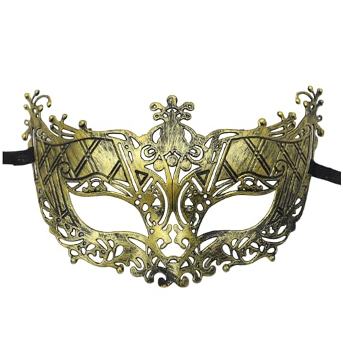 KAREN66 Maskerade Maske für Damen Herren Vintage Venezianische Maske Kunststoff Augenmaske Frauen Maskenball Venedig Karneval Dekorationen Mottoparty Kostüm (Gold) von KAREN66