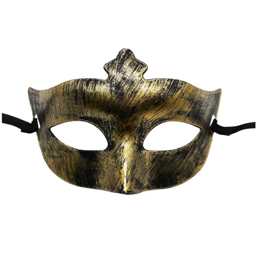KAREN66 Maskerade Maske für Damen Venezianische Maske Herren Kunststoff Augenmaske Maskenball Venedig Karneval Dekorationen Mottoparty Kostüm (Gold) von KAREN66
