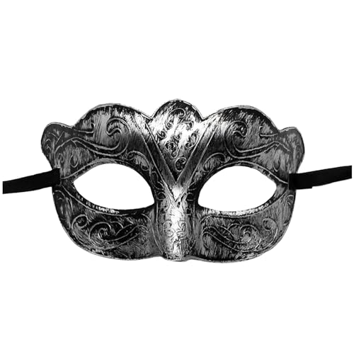 KAREN66 Maskerade Maske für Damen Venezianische Maske Kunststoff Herren Vintage Augenmaske Maskenball Venedig Karneval Dekorationen Mottoparty Kostüm (Silber) von KAREN66