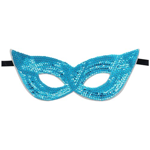 KAREN66 Pailletten Venezianische Maske Damen Herren Maskenball Maske Augenmaske Sexy Maske Glitzer Masquerade Mask Women für Karneval Party Kostüm Ball (Blau) von KAREN66