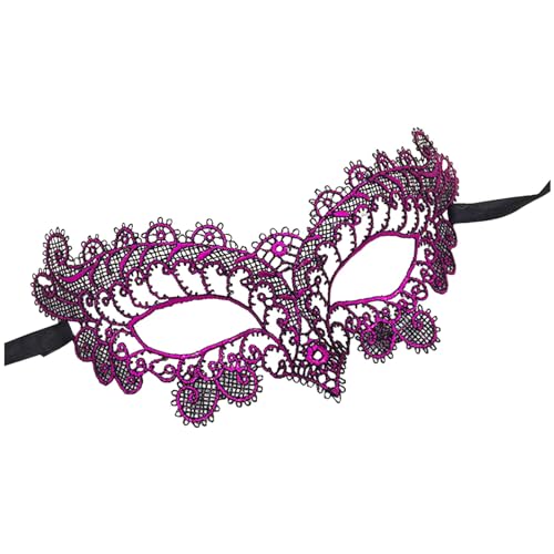 KAREN66 Venezianische Maske Damen Maskenball Maske Damen Augenmaske Sexy Maske Spitze Masquerade Lace Mask Women für Karneval Party Kostüm Ball (Lila) von KAREN66