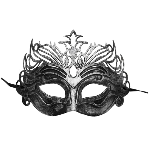 KAREN66 Venezianische Maske für Damen Maskerade Mask Herren Kunststoff Vintage Augenmaske Maskenball Venedig Karneval Dekorationen Mottoparty Kostüm (Silber) von KAREN66