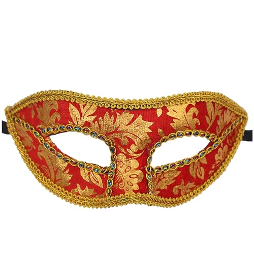 KAREN66 Venezianischen Maskerade Maske Damen Herren Karnevalsmasken Augenmaske Maskerade Karneval Party Maske Faschingsmasken (Rot) von KAREN66