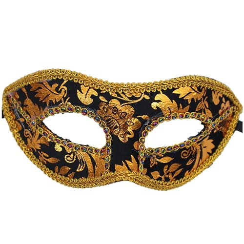 KAREN66 Venezianischen Maskerade Maske Damen Herren Karnevalsmasken Augenmaske Maskerade Karneval Party Maske Faschingsmasken (Schwarz) von KAREN66