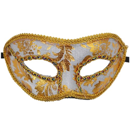 KAREN66 Venezianischen Maskerade Maske Damen Herren Karnevalsmasken Augenmaske Maskerade Karneval Party Maske Faschingsmasken (Weiß) von KAREN66