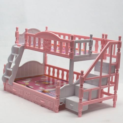 KARLOR Doppelstöckiges Bett rosa, Klein Bett für Puppen Prinzessin Miniatur Bett Spielhaus Mini Bett Möbel Etagenbett im europäischen Stil, Mädchen Puppenbett 22 * 11.5 * 14 cm KARLOR Doppelstöckiges Bett rosa, Klein Bett für Puppen Prinzessin Miniatur Bett Spielhaus Mini Bett Möbel Etagenbett im europäischen Stil, Mädchen Puppenbett 22 * 11.5 * 14 cm von KARLOR