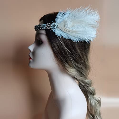 KARLOR Stirnband Feder Damen 20er Jahre Stil Flapper Charleston Kopfband weiß Haarband mit weiß Feder Perlenkopfband Kopfschmuck Damen Fasching Cosplay Party Halloween Kostüm Accessoires (Weiß Feder) KARLOR Stirnband Feder Damen 20er Jahre Stil Flapper Charleston Kopfband weiß Haarband mit weiß Feder Perlenkopfband Kopfschmuck Damen Fasching Cosplay Party Halloween Kostüm Accessoires (Weiß Feder) von KARLOR