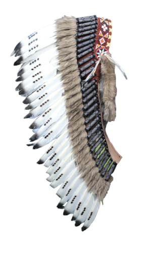 KARMABCN Native American Inspired Medium Feather Headdress (36 inch Long)/war Bonnet von KARMABCN